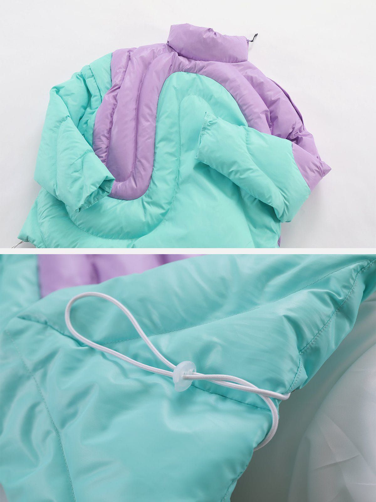 Aelfric Eden Irregular Splicing Contrast Winter Coat sold by Aelfric Eden product image thumbnail 3