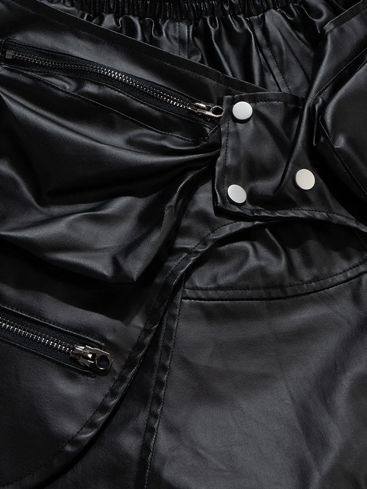 Aelfric Eden Patchwork Pocket Faux Leather Shorts sold by Aelfric Eden product image thumbnail 3