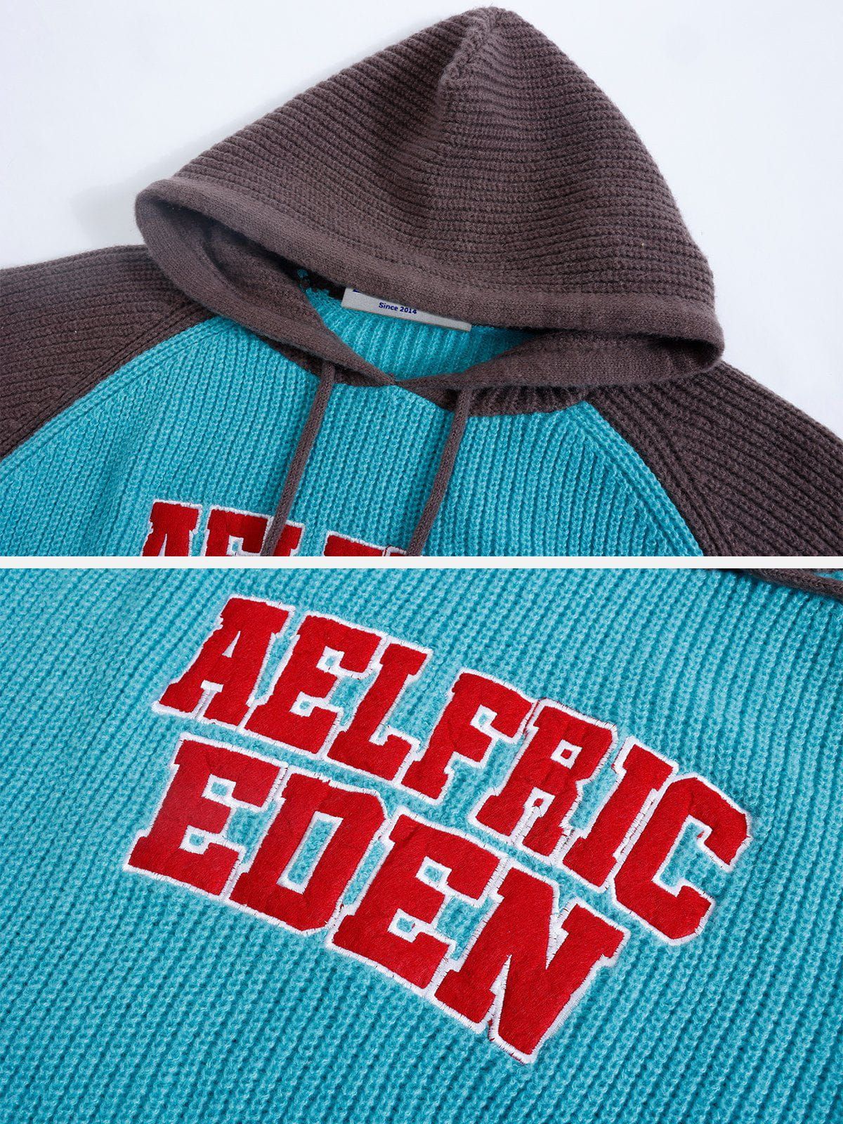Aelfric Eden Patchwork Embroidery Knit Hoodie sold by Aelfric Eden product image thumbnail 3