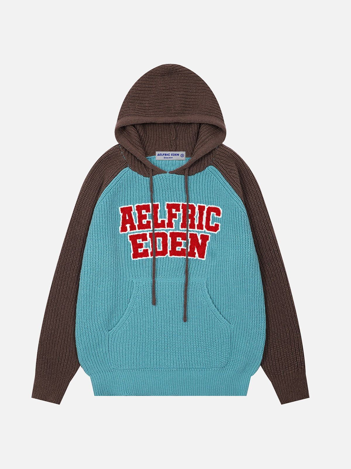 Aelfric Eden Patchwork Embroidery Knit Hoodie sold by Aelfric Eden