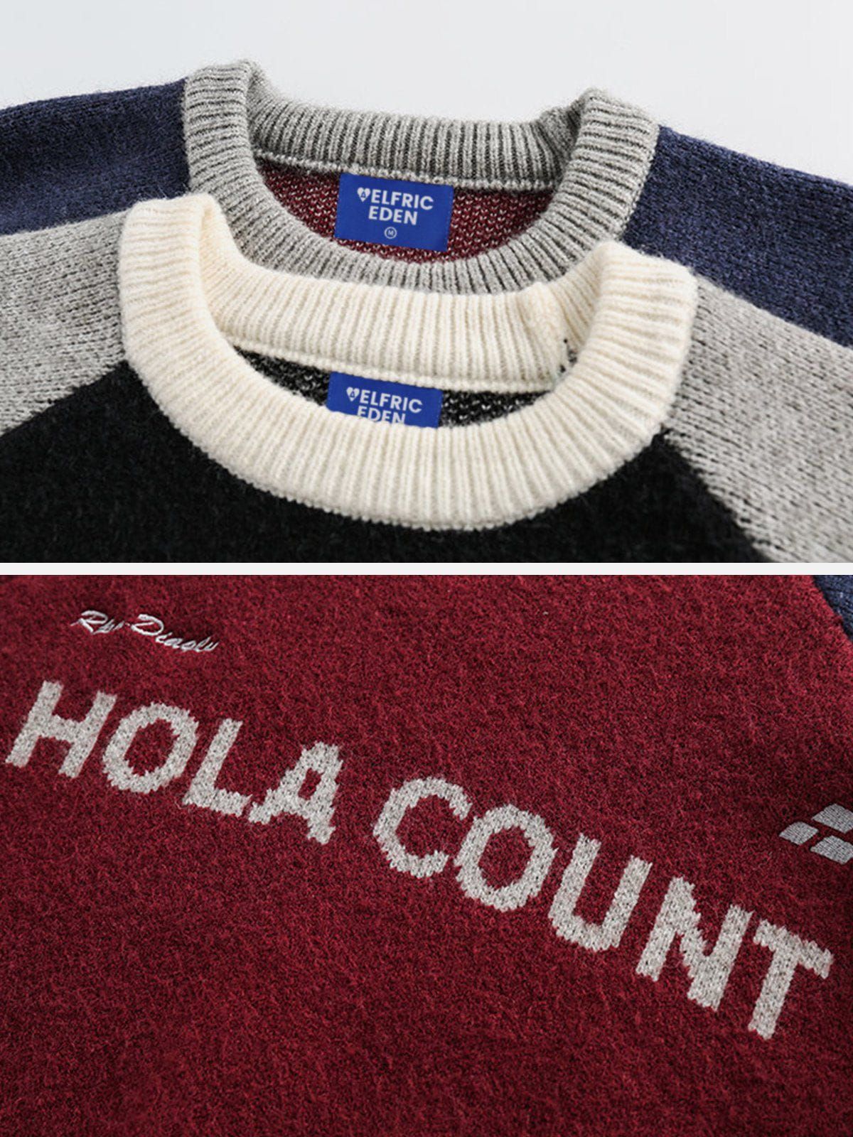 Aelfric Eden Color Blocking Letter Sweater sold by Aelfric Eden product image thumbnail 4