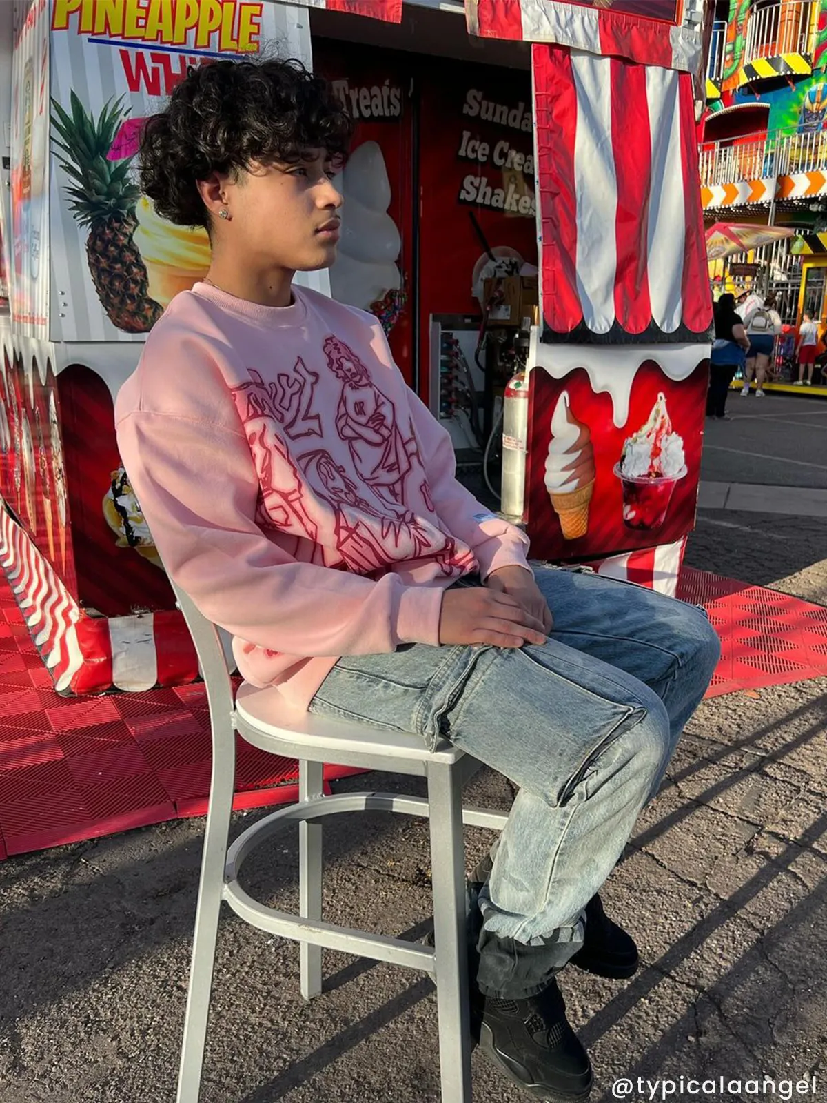 Aelfric Eden Cartoon Line Character Graphic Sweatshirt sold by Aelfric Eden product image thumbnail 4