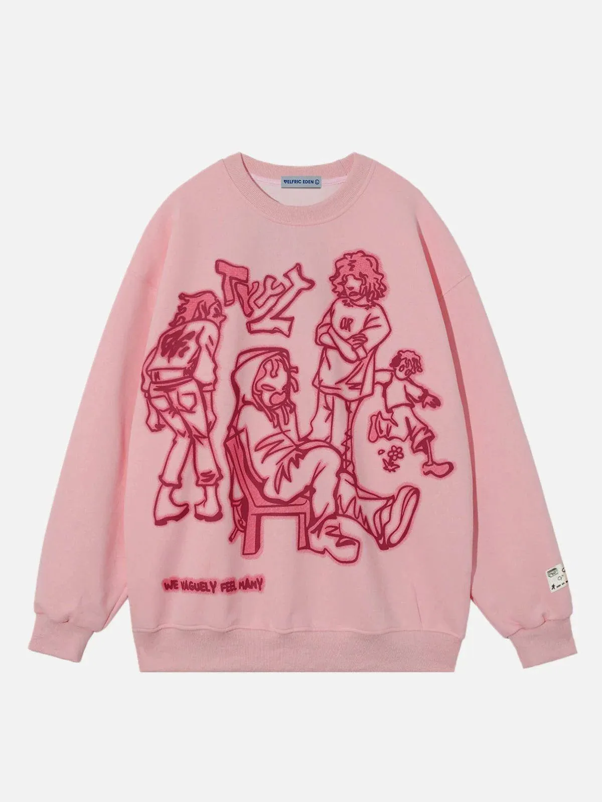 Aelfric Eden Cartoon Line Character Graphic Sweatshirt sold by Aelfric Eden product image thumbnail 2