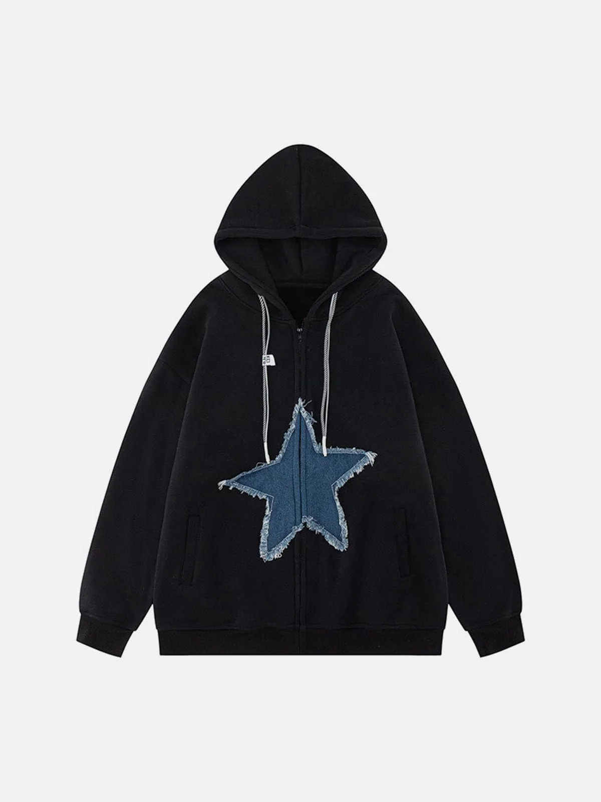 Aelfric Eden Denim Star Graphic Zip Up Hoodie sold by Aelfric Eden product image thumbnail 5
