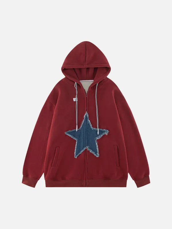 Aelfric Eden Star Applique Embroidery Hoodie | Parallel