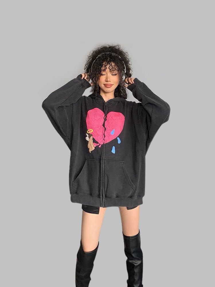 Aelfric Eden "Cupid pls Fix Me" Zip Up Hoodie sold by Aelfric Eden product image thumbnail 3