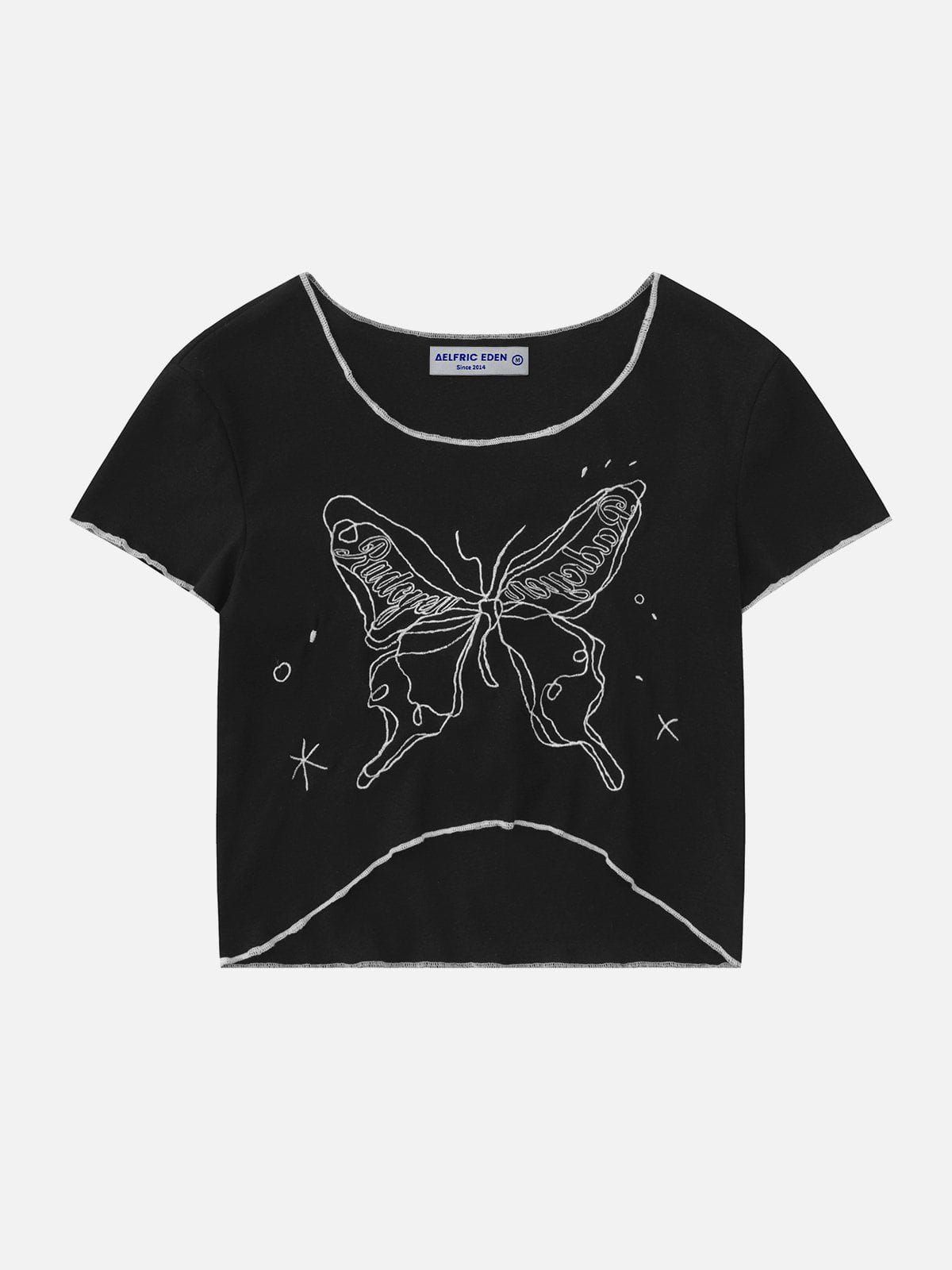 Butterfly Embroidery Tee sold by Aelfric Eden product image thumbnail 2