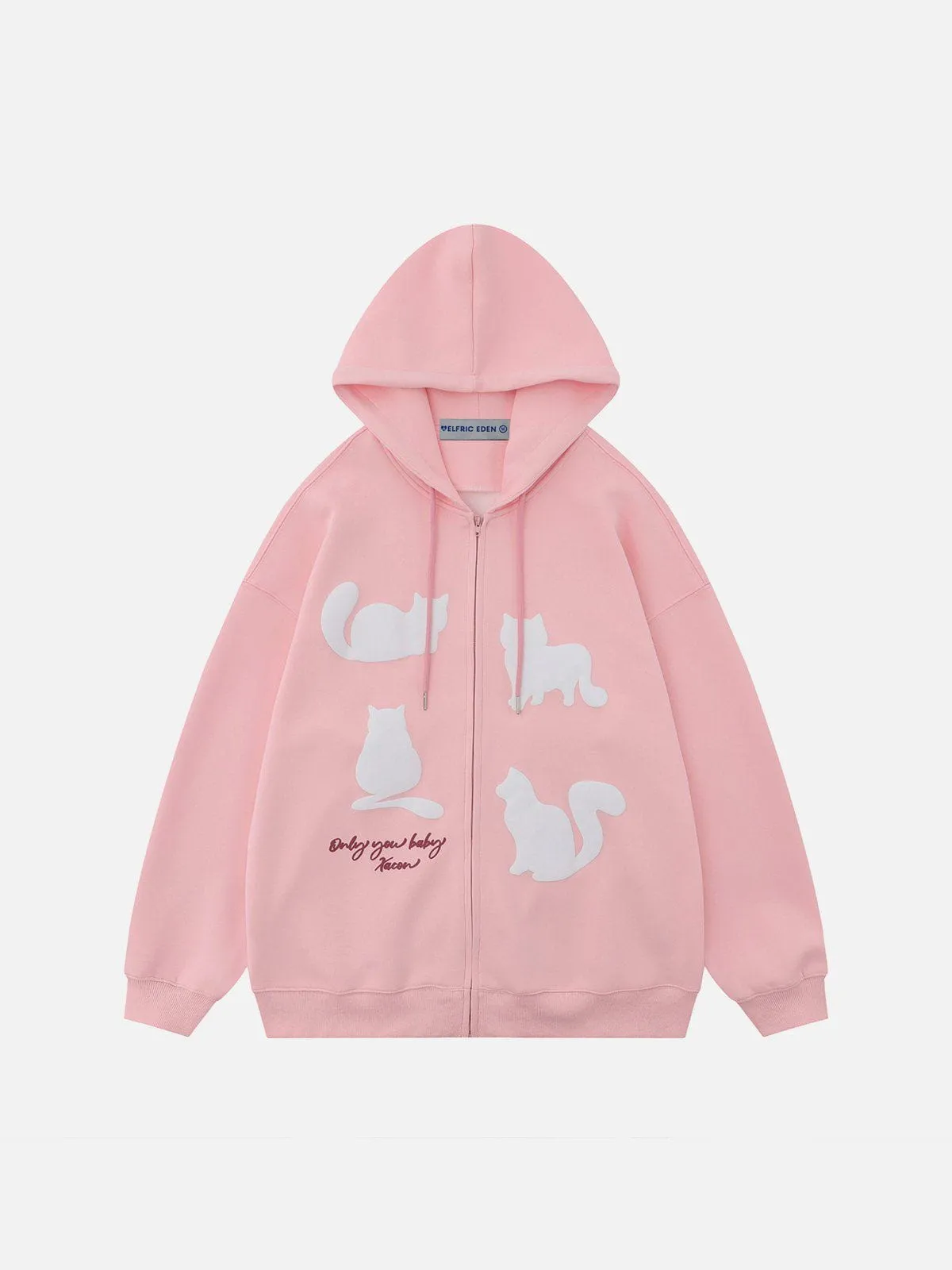 Aelfric Eden Cat Silhouette Print Zip Up Hoodie sold by Aelfric Eden product image thumbnail 2