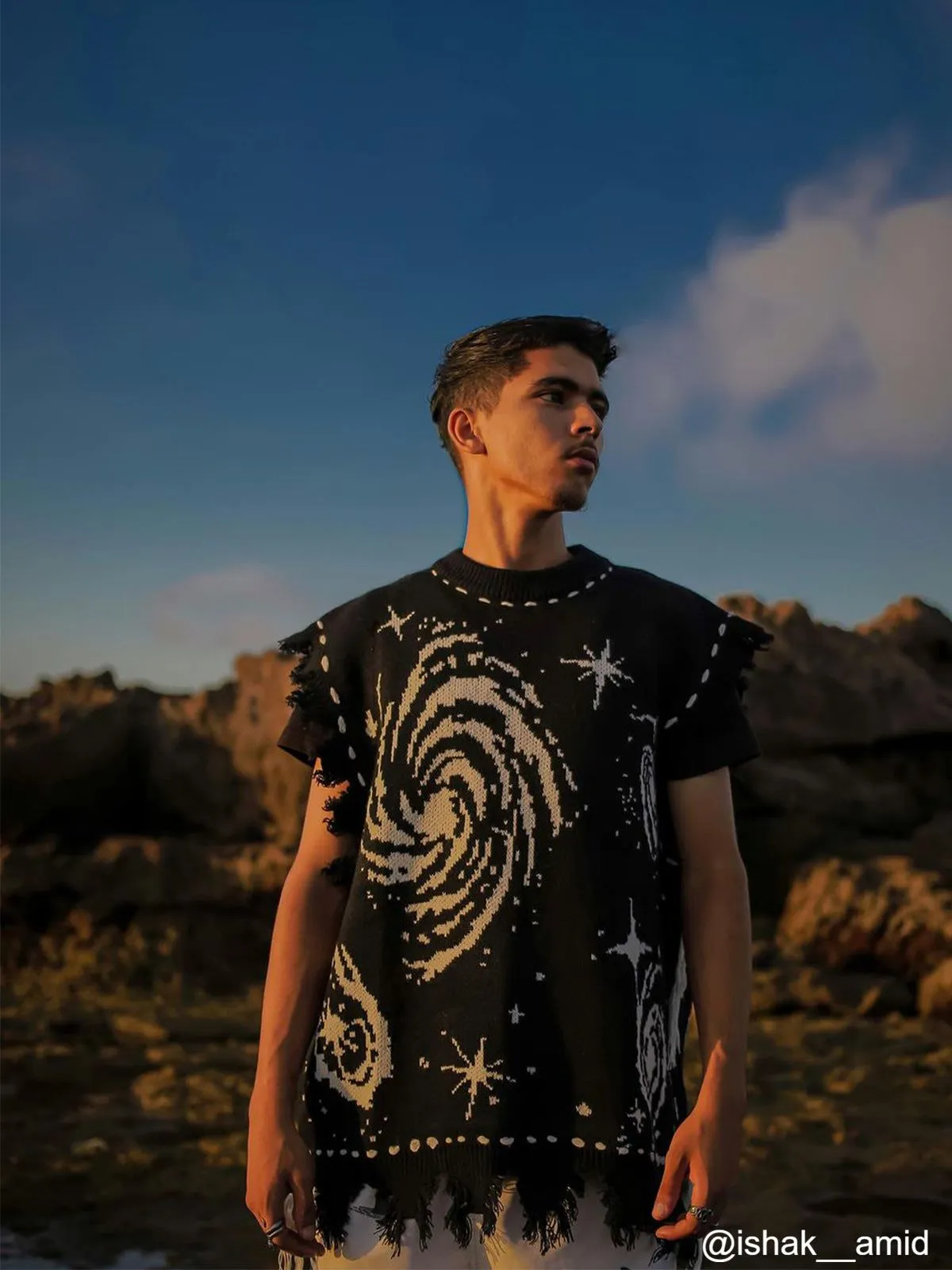 Aelfric Eden Starry Night Swirl Graphic Sweater Vest sold by Aelfric Eden product image thumbnail 2