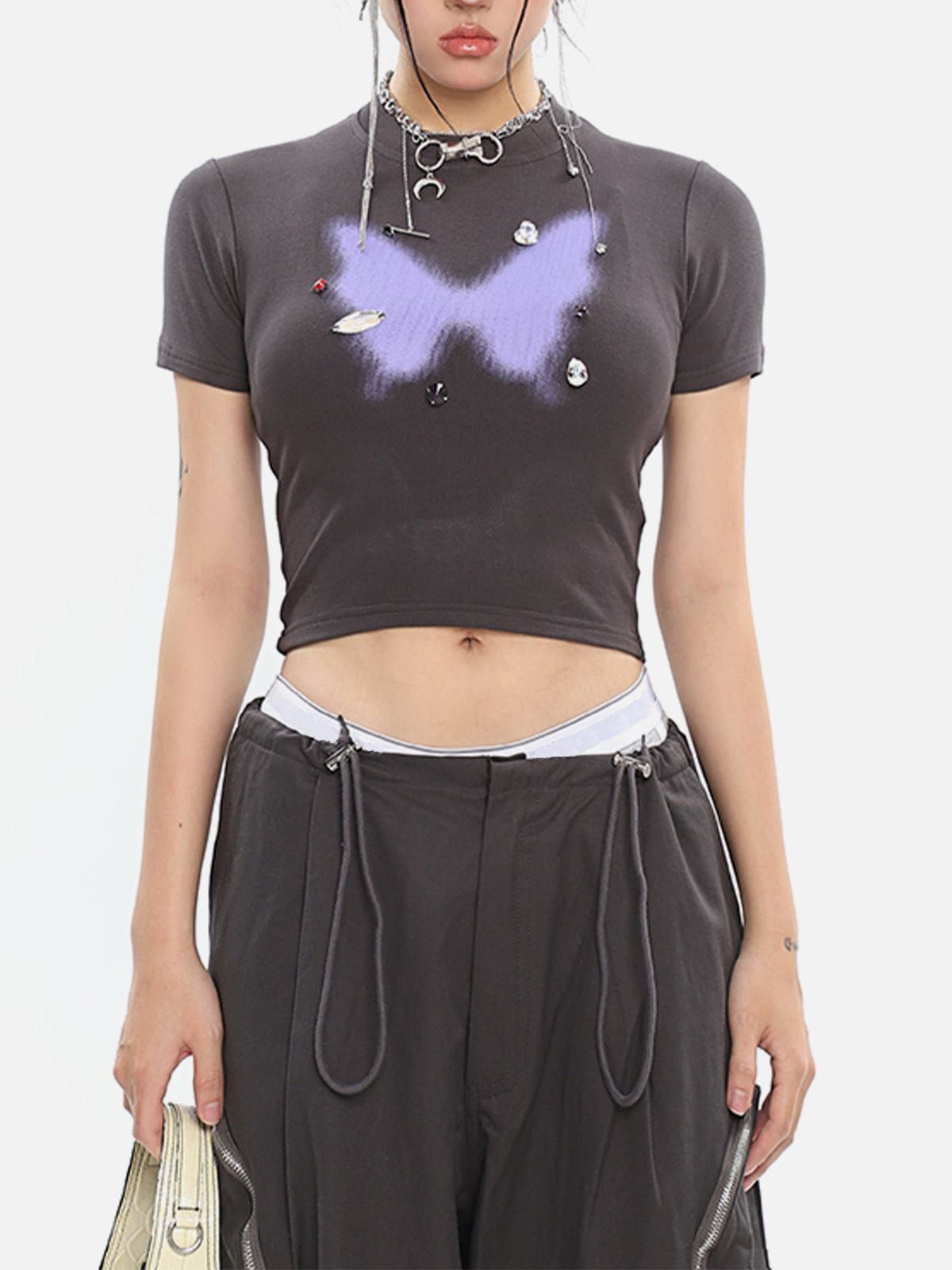 Rhinestone Application Butterfly Tee sold by Aelfric Eden