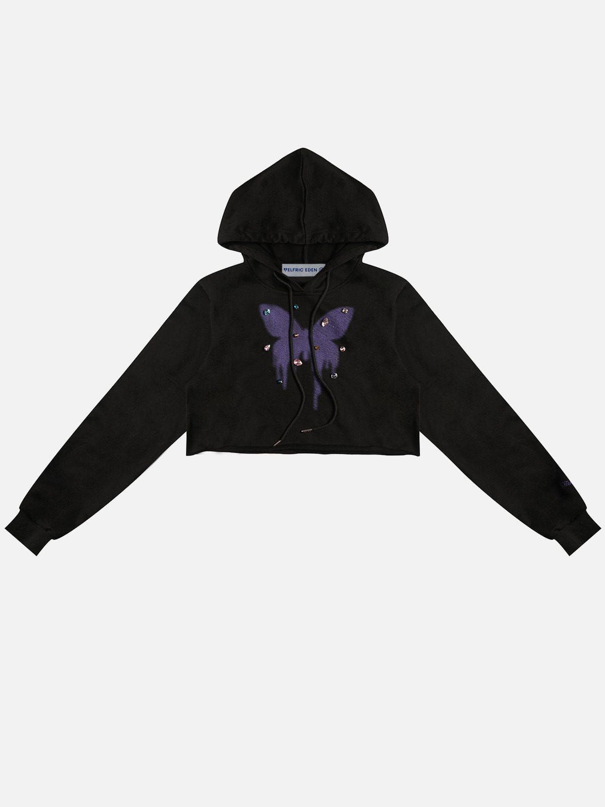 Rhinestone Application Butterfly Hoodie sold by Aelfric Eden product image thumbnail 3