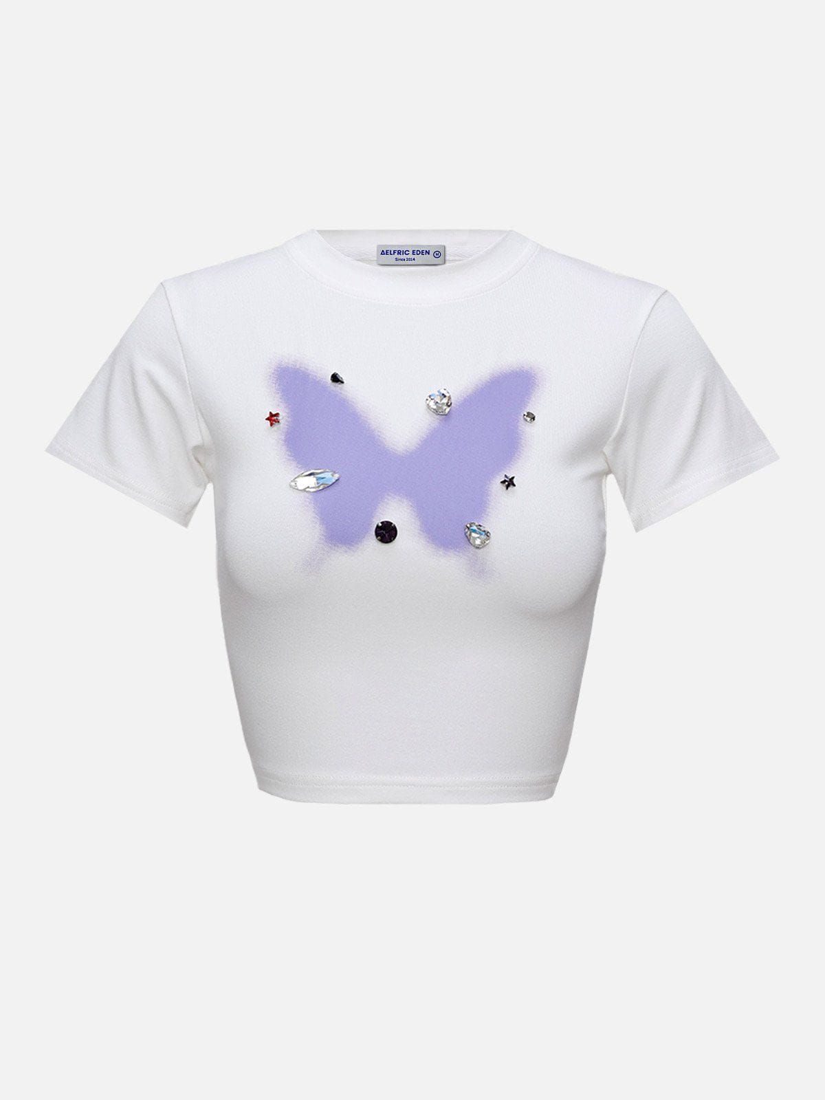 Rhinestone Application Butterfly Tee sold by Aelfric Eden product image thumbnail 4