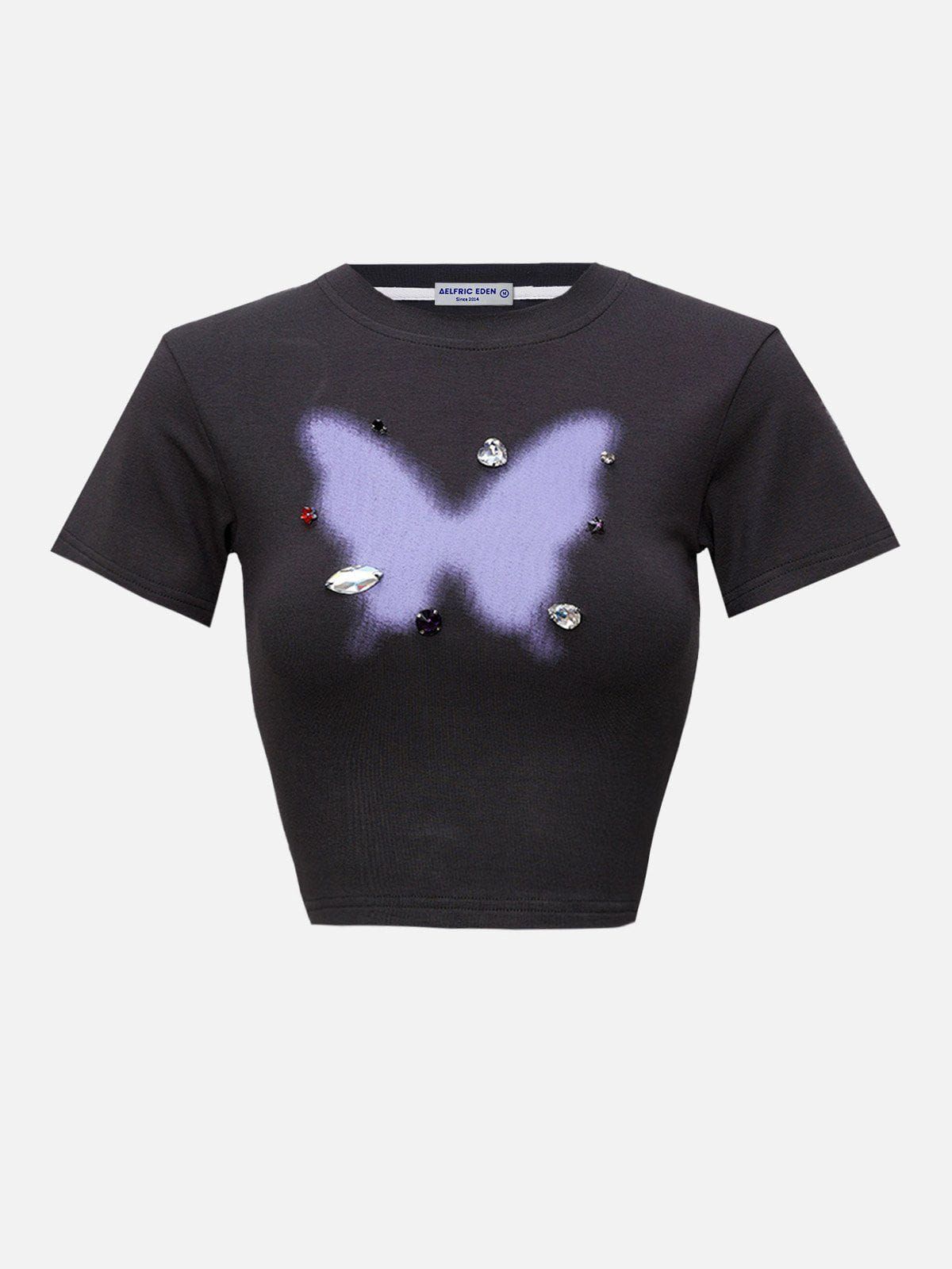Rhinestone Application Butterfly Tee sold by Aelfric Eden product image thumbnail 3
