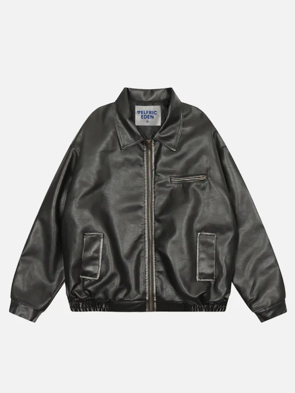 Aelfric Eden Multi Pocket Washed Faux Leather Jacket sold by Aelfric Eden