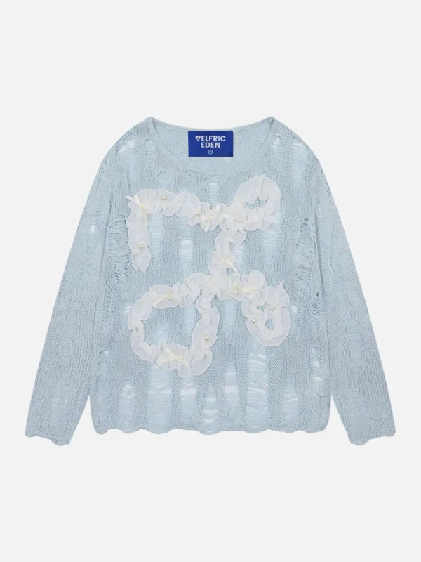 Aelfric Eden Bow Wrinkle Cut-Out Sweater sold by Aelfric Eden