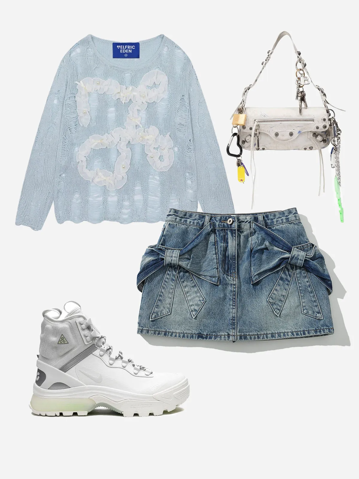 Aelfric Eden Bow Wrinkle Cut-Out Sweater sold by Aelfric Eden product image thumbnail 2