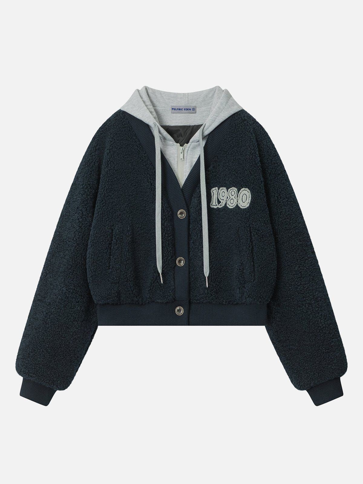 Applique Embroidery Sherpa Hoodie sold by Aelfric Eden product image thumbnail 2