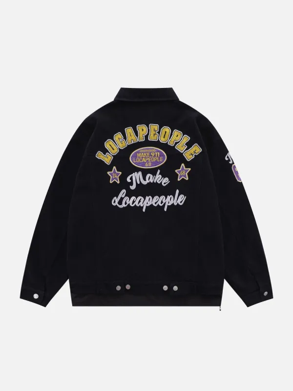 Aelfric Eden Embroidery Base Ball Fake Two Jacket sold by Aelfric Eden