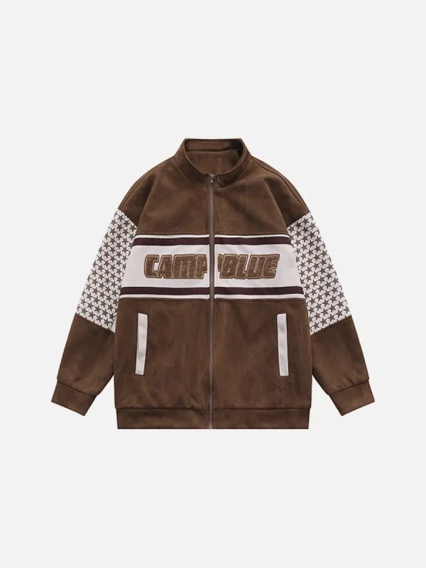 Aelfric Eden Flocked Letter Suede Jacket sold by Aelfric Eden