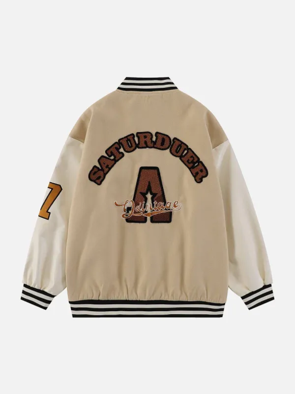 Aelfric Eden Flocking Letters A Varsity Jacket sold by Aelfric Eden