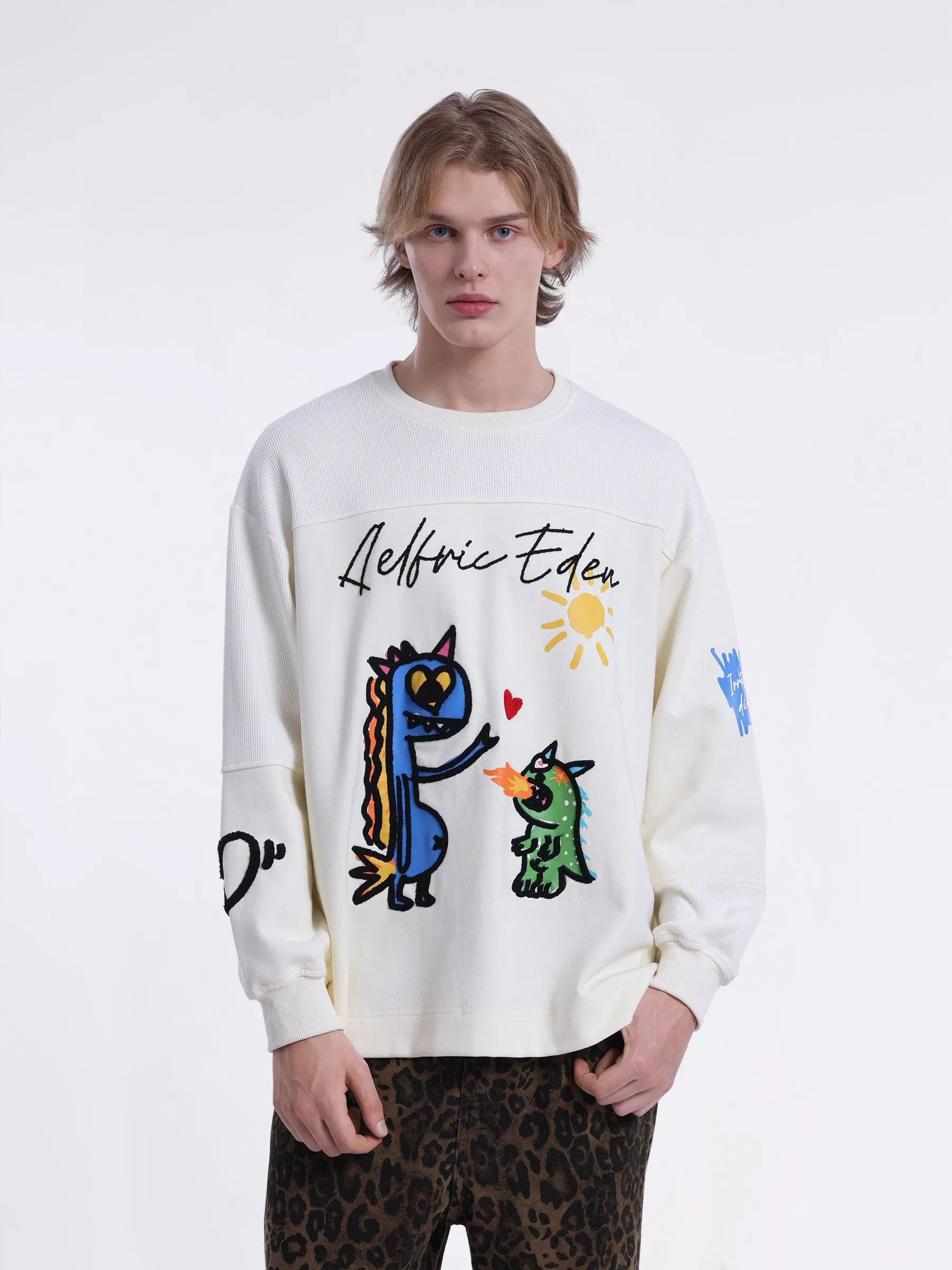 Aelfric Eden Cute Monster Sweatshirt sold by Aelfric Eden product image thumbnail 3