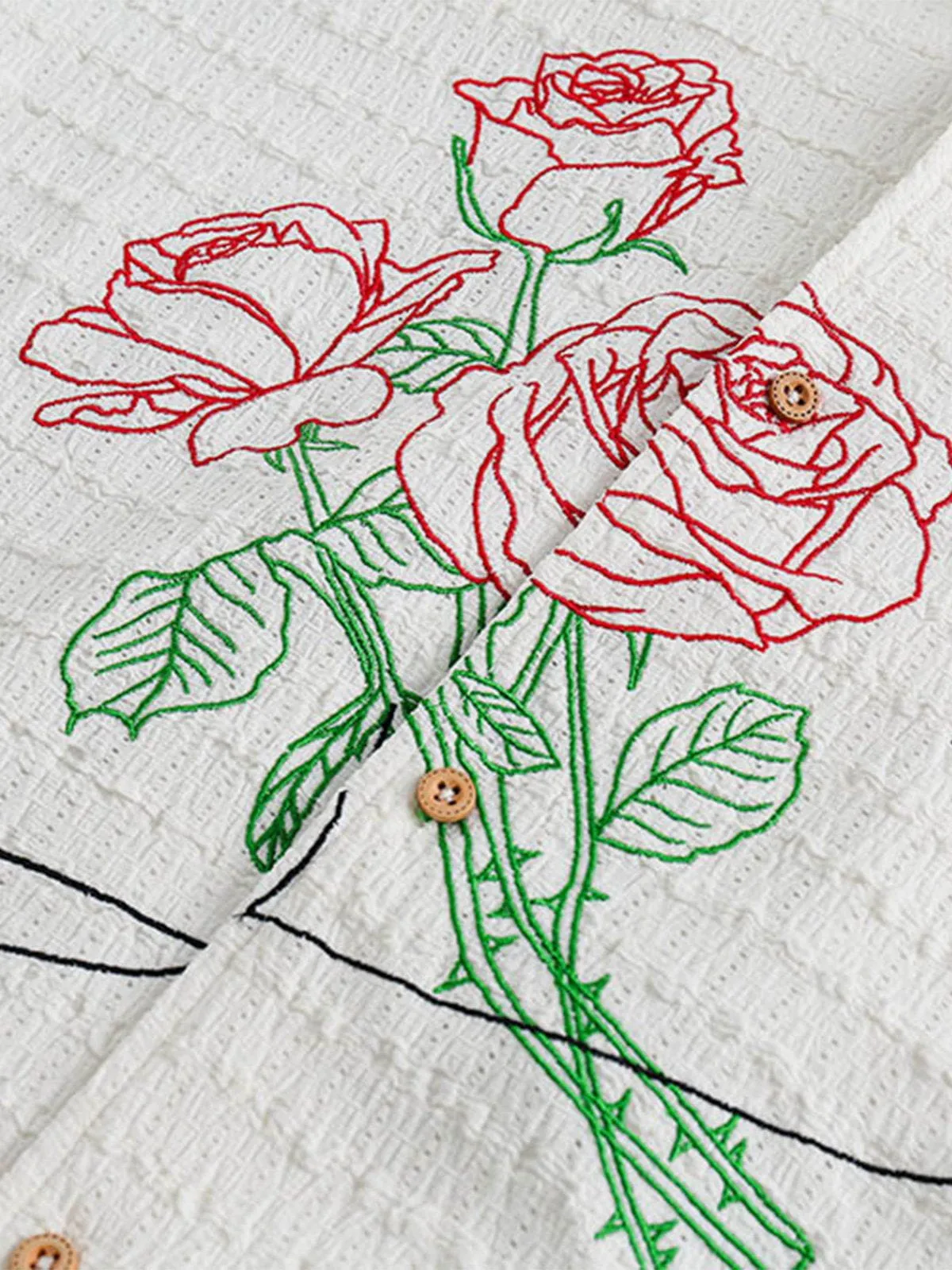 Aelfric Eden Floral Embroidery Short Sleeve Shirt sold by Aelfric Eden product image thumbnail 3