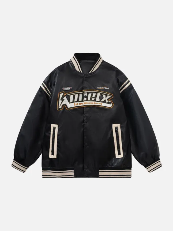 Aelfric Eden ZIP UP Splicing Leather Jacket sold by Aelfric Eden