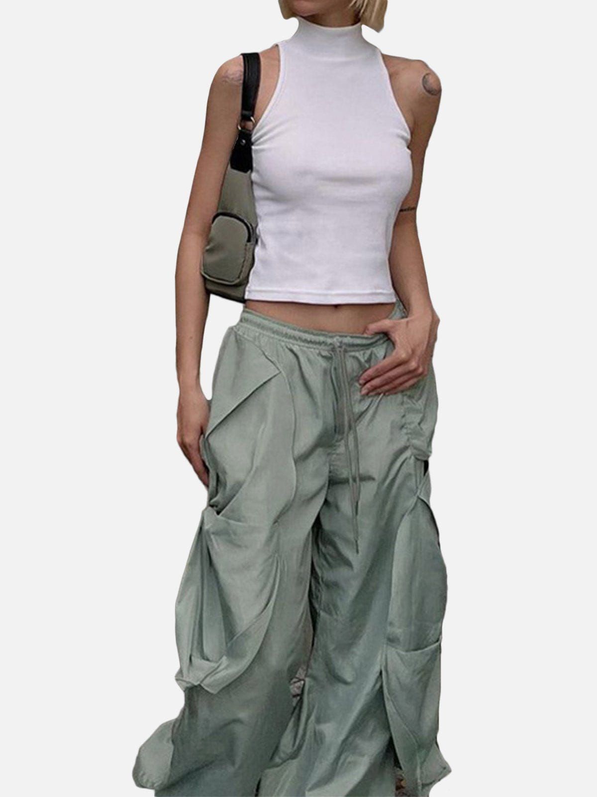 Drawstring Wrinkle Pocket Cargo Pants sold by Aelfric Eden product image thumbnail 2