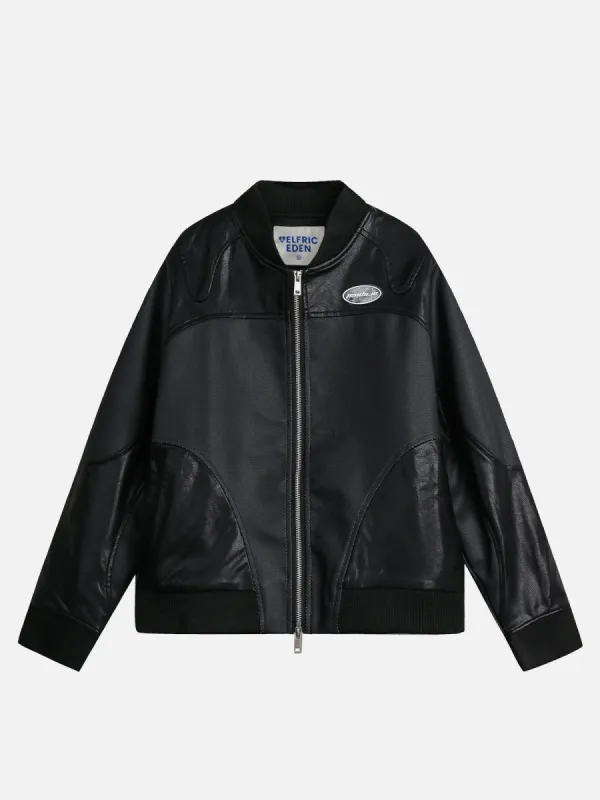 Aelfric Eden Leather Patchwork Racing Jacket sold by Aelfric Eden