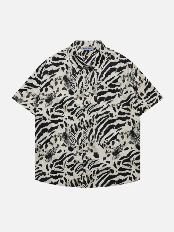 Aelfric Eden Zebra Pattern Short Sleeve Shirt sold by Aelfric Eden