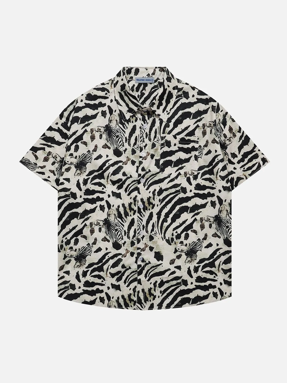 Aelfric Eden Zebra Pattern Short Sleeve Shirt sold by Aelfric Eden