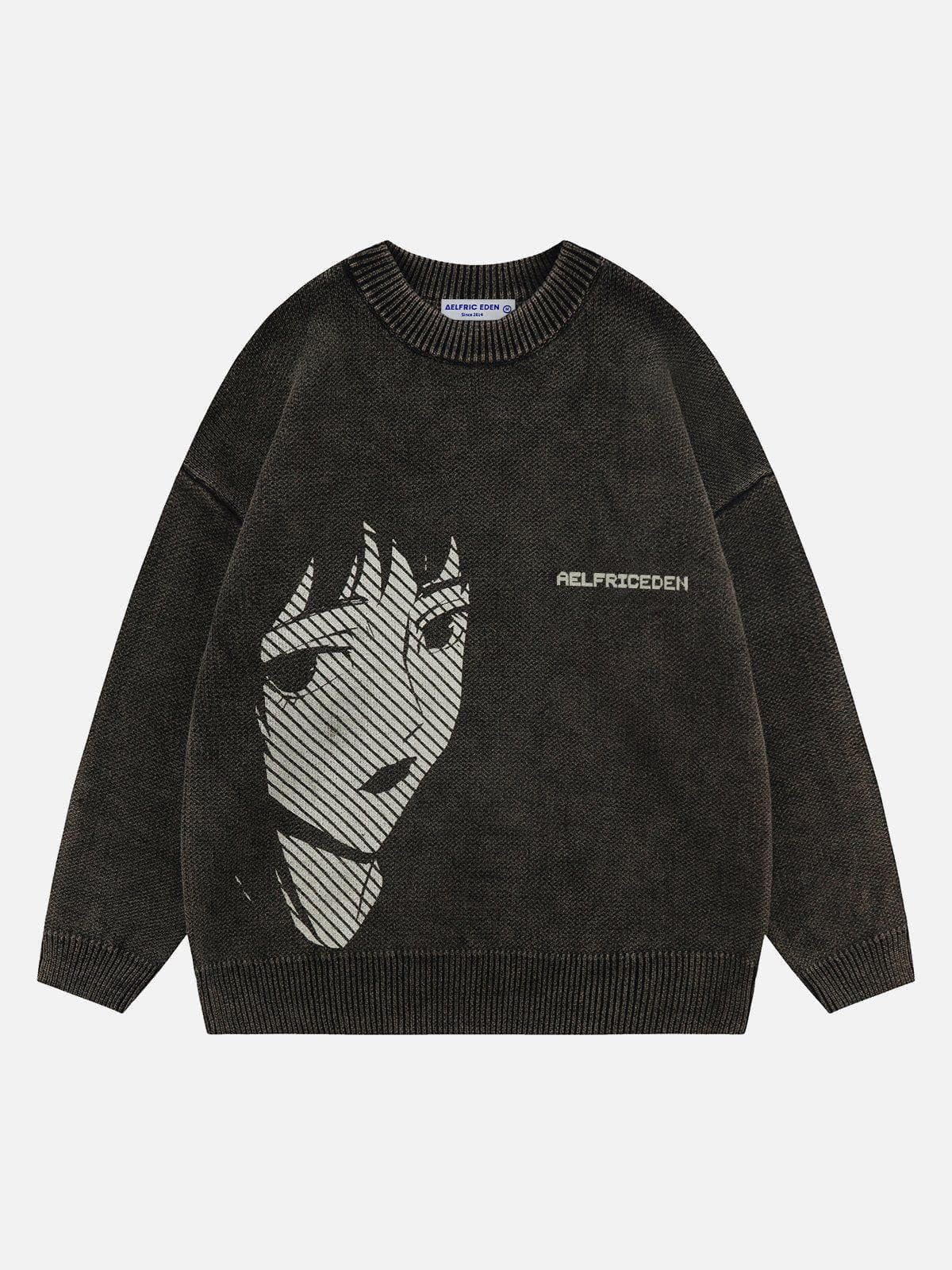 Aelfric Eden Cotton Anime Girl Print Pullover Sweater sold by Aelfric Eden product image thumbnail 4