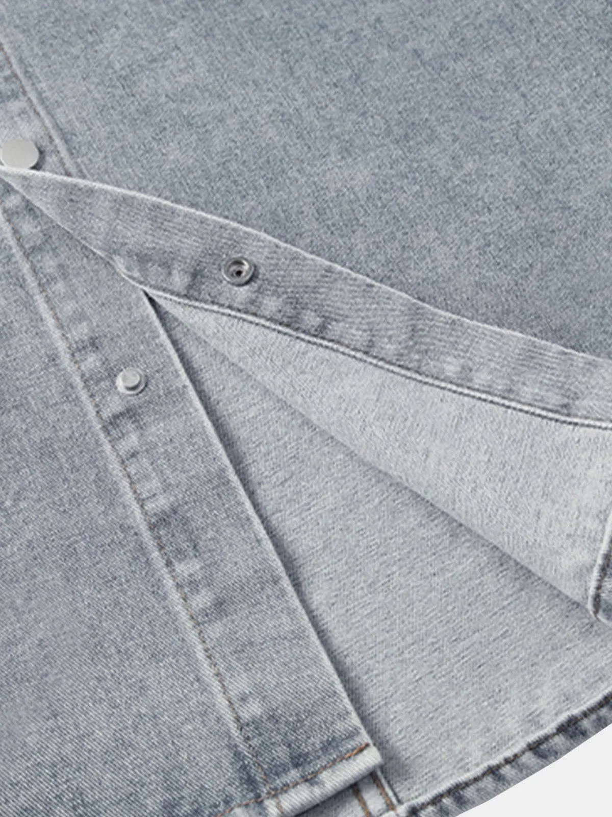 Aelfric Eden Patchwork Denim Short Sleeve Shirt sold by Aelfric Eden product image thumbnail 4