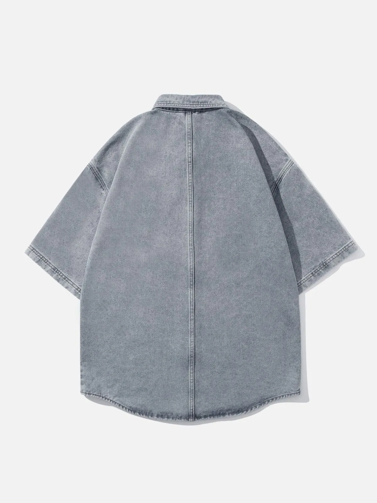 Aelfric Eden Patchwork Denim Short Sleeve Shirt sold by Aelfric Eden product image thumbnail 2