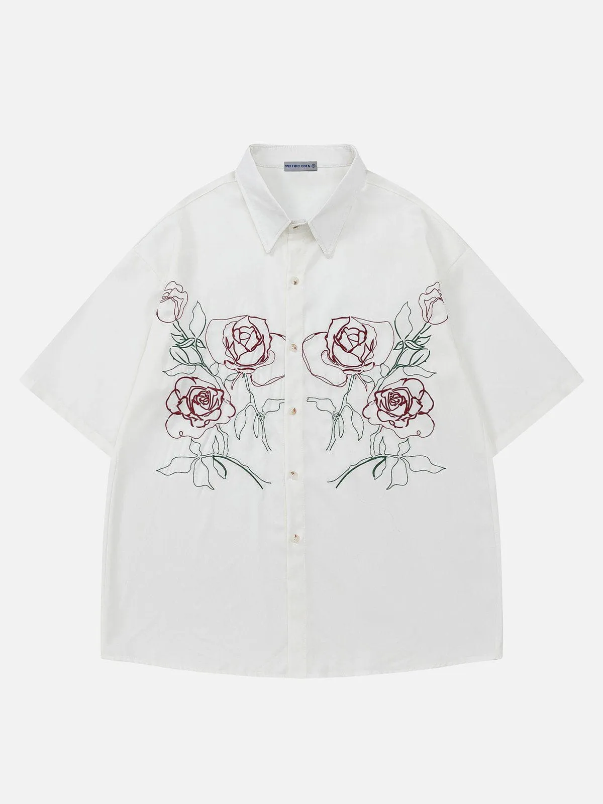 Aelfric Eden Flower Embroidery Short Sleeve Shirt sold by Aelfric Eden product image thumbnail 2
