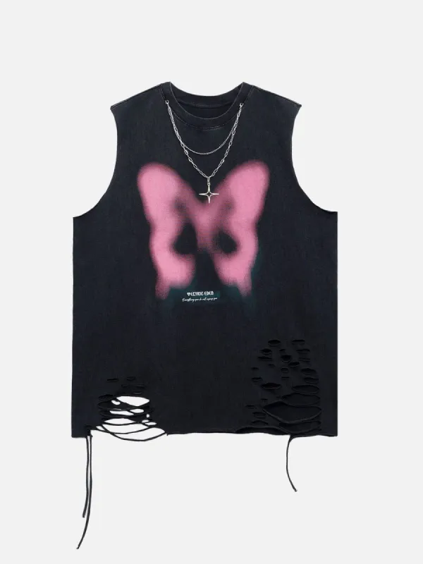 Aelfric Eden Blurring Butterfly Washed Tank Top sold by Aelfric Eden