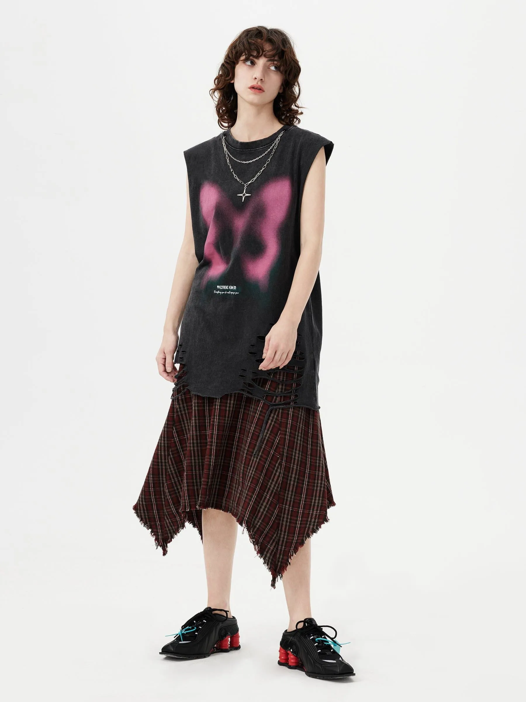 Aelfric Eden Blurring Butterfly Washed Tank Top sold by Aelfric Eden product image thumbnail 4