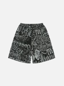 Aelfric Eden All-over Gothic Letter Print Shorts sold by Aelfric Eden