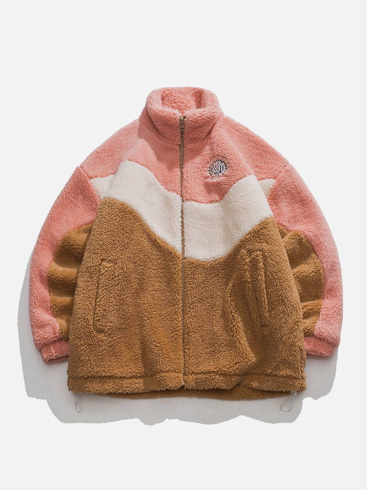 Aelfric Eden Multi Color Patchwork Sherpa Jacket sold by Aelfric Eden product image thumbnail 2