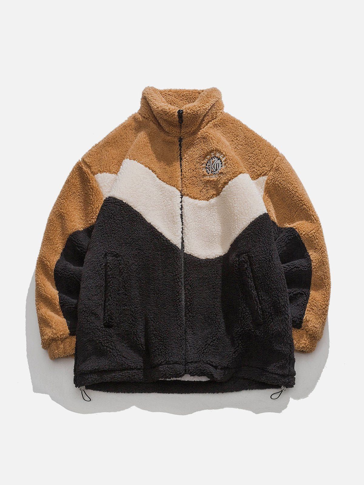 Aelfric Eden Multi Color Patchwork Sherpa Jacket sold by Aelfric Eden