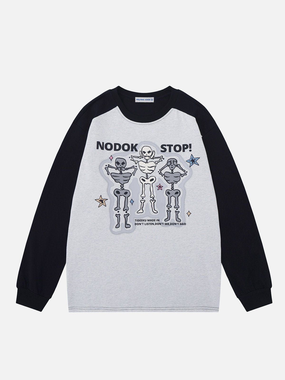 Aelfric Eden Skull Graphic Raglan Sleeve Sweatshirt sold by Aelfric Eden product image thumbnail 3