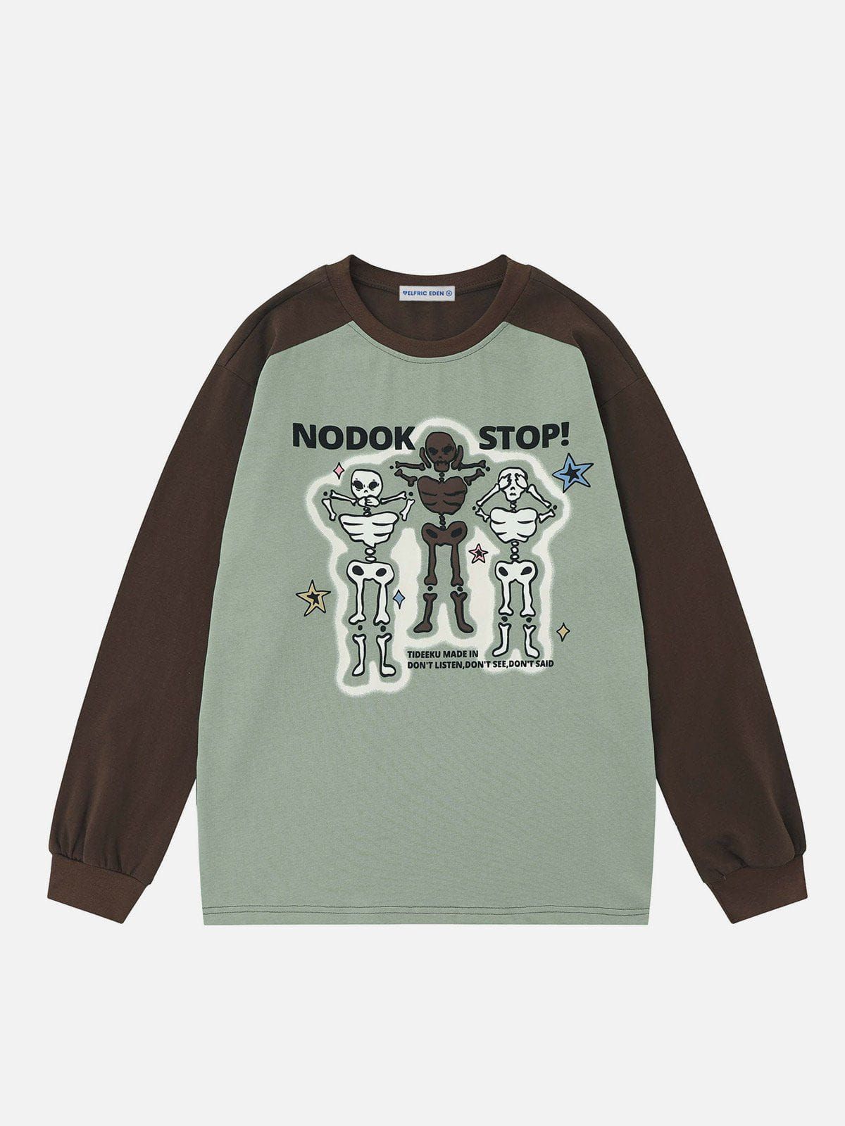 Aelfric Eden Skull Graphic Raglan Sleeve Sweatshirt sold by Aelfric Eden product image thumbnail 2