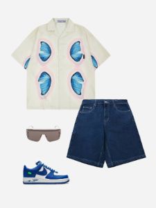 Aelfric Eden Symmetrical Butterfly Print Short Sleeve Shirts sold by Aelfric Eden