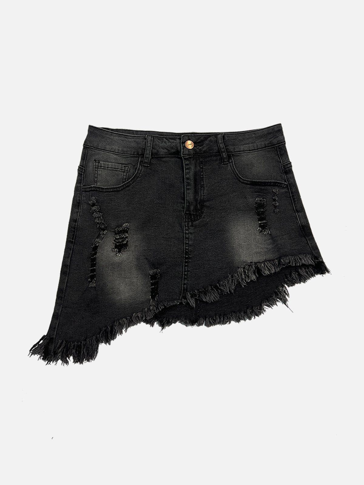 Irregular Fringe Denim Skirt sold by Aelfric Eden product image thumbnail 3