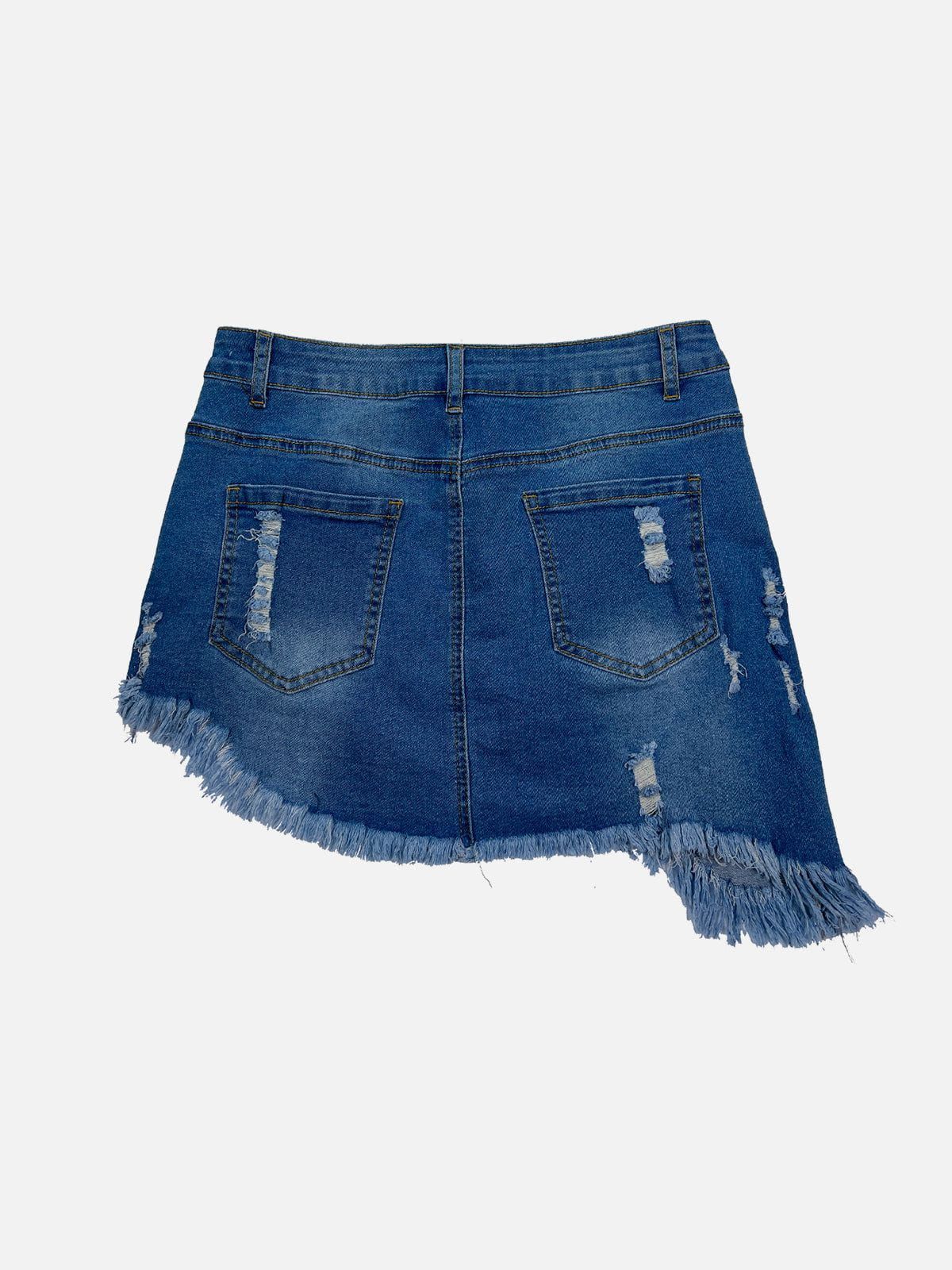 Irregular Fringe Denim Skirt sold by Aelfric Eden product image thumbnail 2