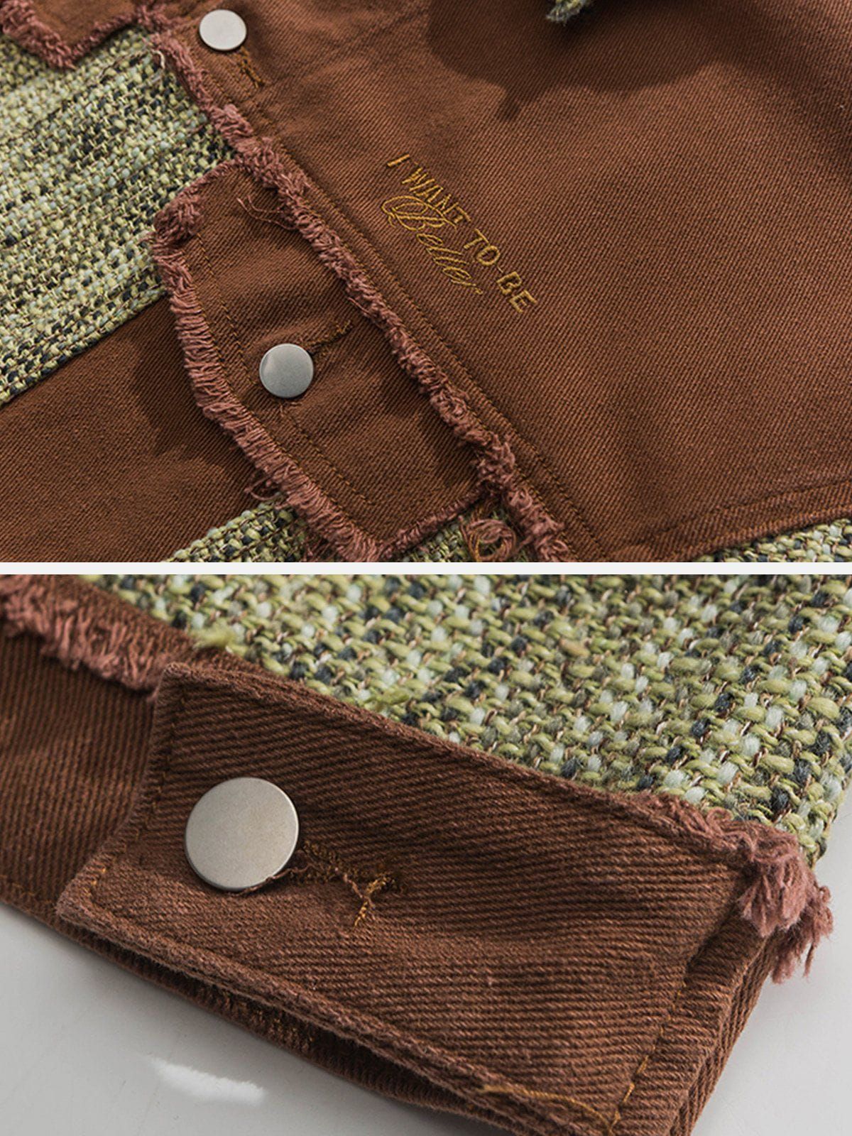 Aelfric Eden Vintage Colorblock Washed Denim Jacket sold by Aelfric Eden product image thumbnail 3