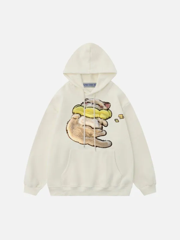 Aelfric Eden 3D Applique Embroidery Cat Hoodie sold by Aelfric Eden