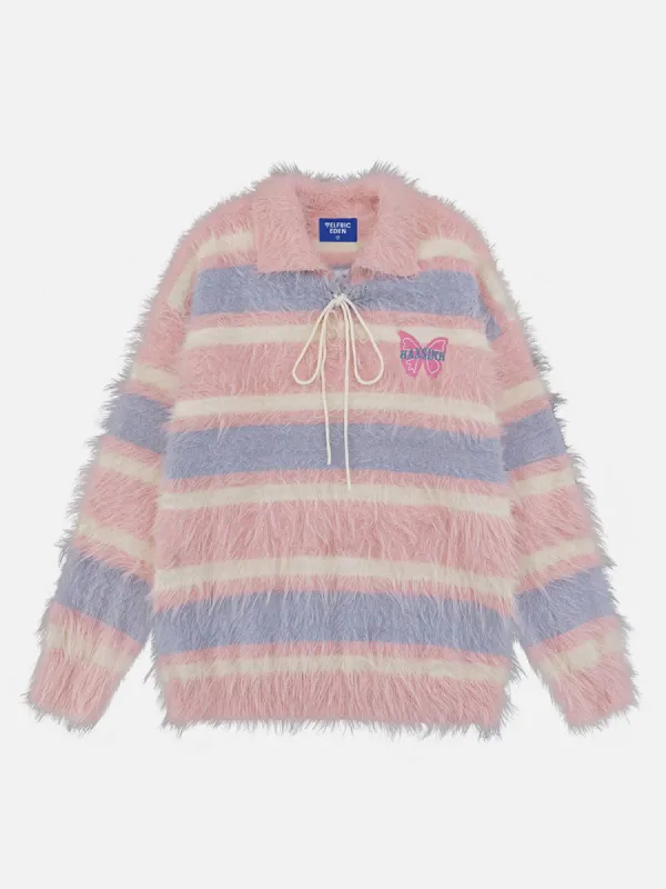 Aelfric Eden Stripe Embroidery Polo Sweater sold by Aelfric Eden