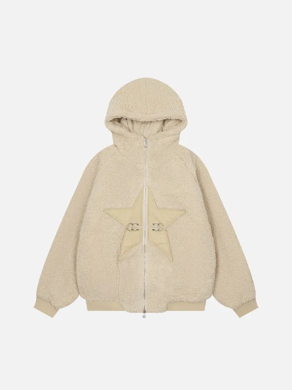 Aelfric Eden Embroidery Star Sherpa Coat sold by Aelfric Eden