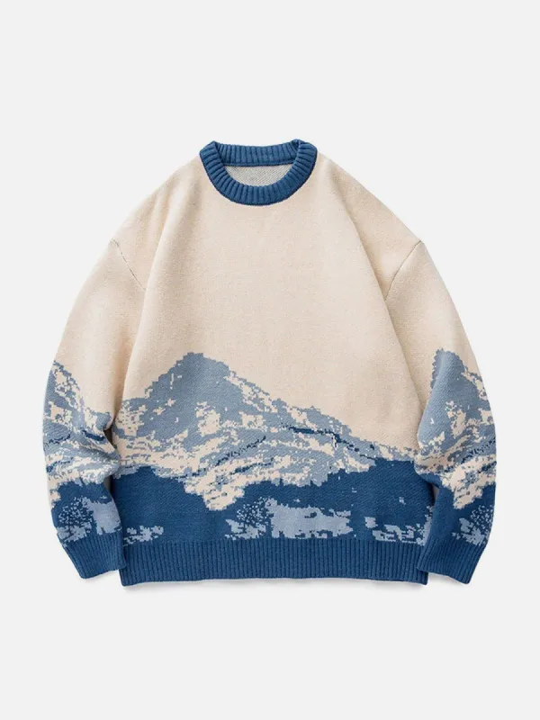 AEL Snow Mountain Gradient Knit Sweater sold by Aelfric Eden